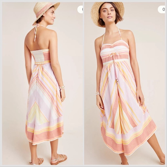 Anthropologie Savannah halter dress in summer washed colors, 12. - Picture 2 of 7